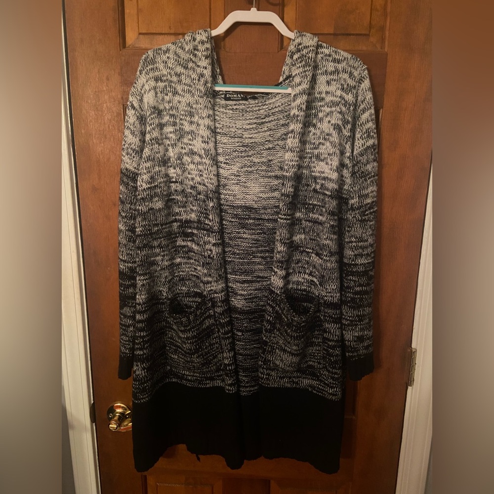 Grey/Black ombré plus size cardigan